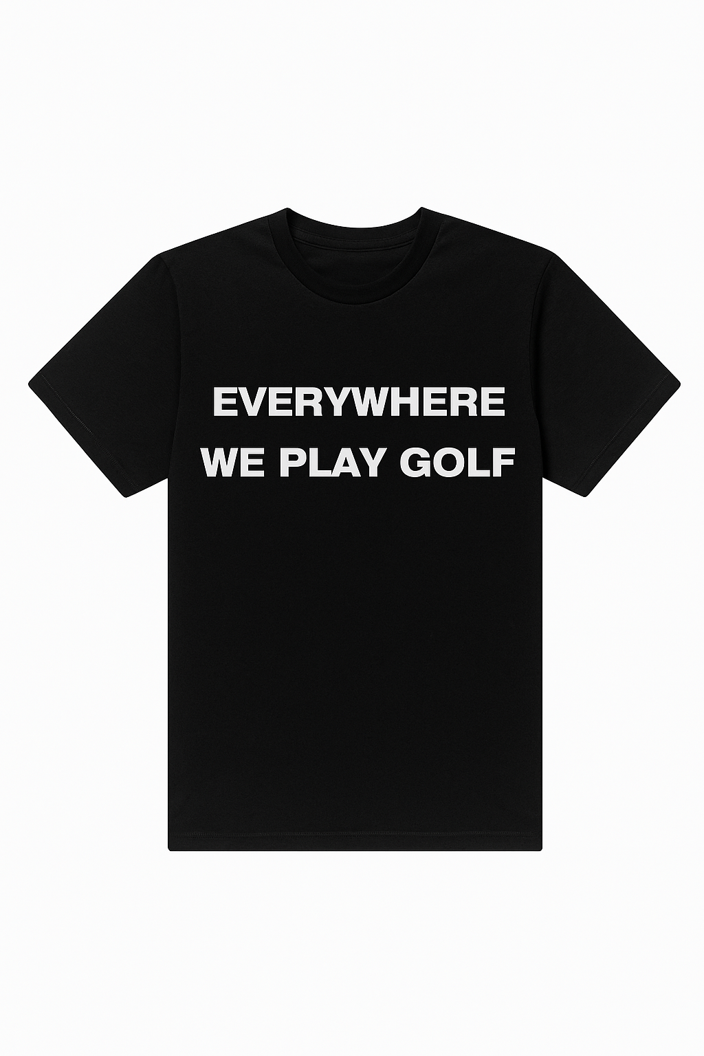 EVERYWHERE WE PLAY GOLF Black Tee by Jittleyang