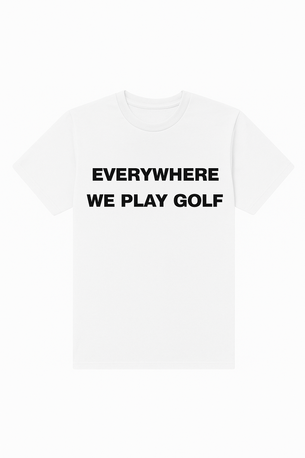 EVERYWHERE WE PLAY GOLF Black Tee by Jittleyang